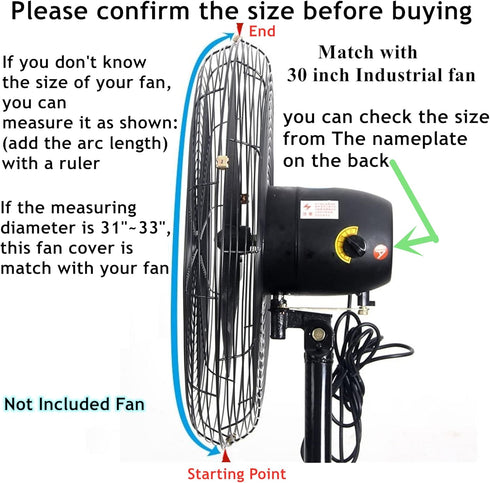 2 PACK Fan Cover for 30 Inch Industrial Pedestal Fan,Fan Dust Cover for Kids Children Finger Protection,Fan Mesh Cover for 30" Commercial Fan for ...