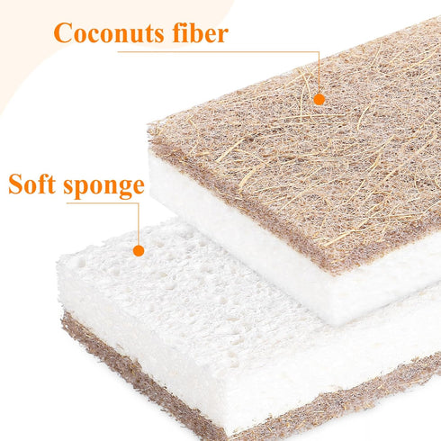FRCOLOR Scrub Sponges Kitchen 12 Count, Cleaning Sponges Scrubber Sponge Household Cleaner Tools for Washing Dishes, Pots and Pans...