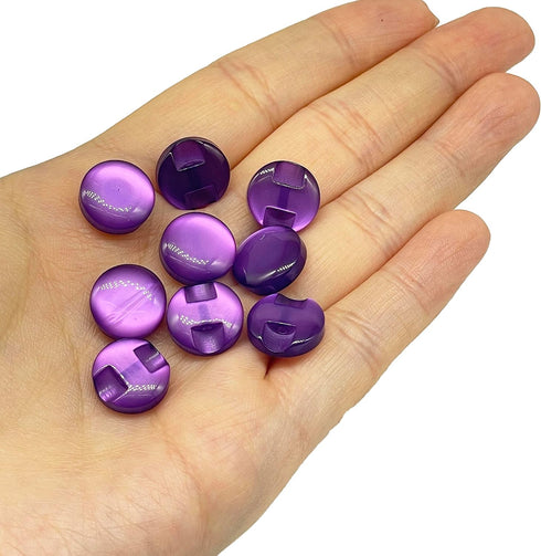 50Pc Purple Cat's Eye Resin Button Kids Shirt Buttons Pearl Buttons Garment Sewing Accessories DIY Crafts 12mm 1/2 Inch...