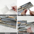 3-Pieces Peel and Stick Backsplash Tiles for Kitchen 4"x 12" PVC Self-Adhesive Subway Matte Faux Stone Wall Panel Brick Stick on Backspalsh for Ba...