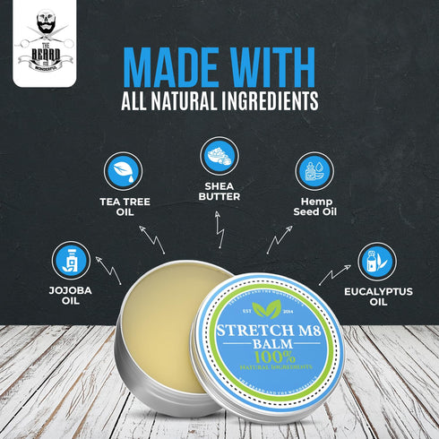 The Beard and The Wonderful Vegan Ear Stretching Balm - Aftercare for Piercings - 15ml - Lobe Stretching - Soothing Formula – All Natural Ingredie...