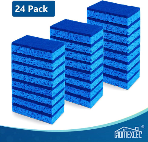 HOMEXCEL Sponges Kitchen 24pcs, Non-Scratch Scrub Dish Sponges, Safe on Non-Stick Cookware,Dual Sided Cleaning Sponges for Kitchen,Household,Bathr...