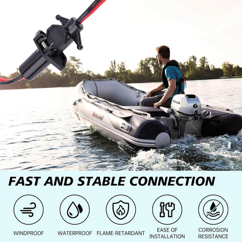 Trolling Motor Plug and Receptacle,12V-24V 10 Gauge 2 Wire Trolling Motor Connector,Male and Female Quick Connect Trolling Motor Socket Compatible...