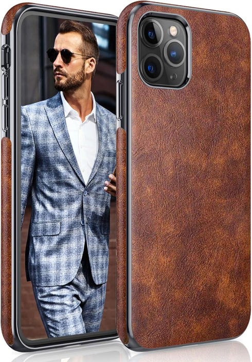 LOHASIC for iPhone 11 Pro Case, Thin Slim Leather Luxury Business PU Soft Flexible Non-Slip Grip Full Body Shockproof Protective Phone Cover Cases...