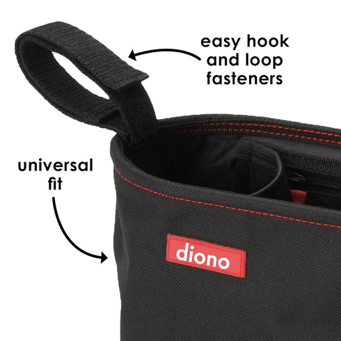 Diono Buggy Buddy Universal Stroller Organizer with Cup Holders, Secure Attachment, Zippered Pockets, Safe & Secure, Black...