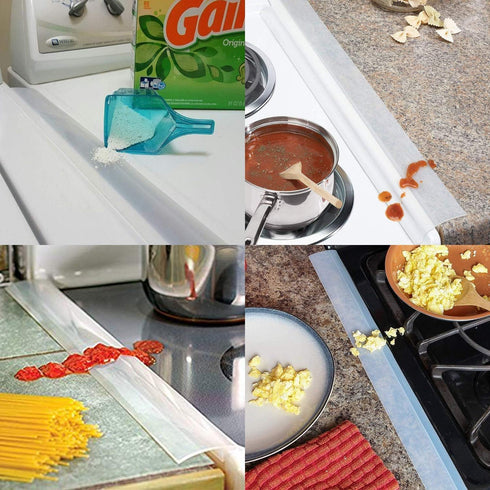 Fullgaden 2019, Premium Silicone Kitchen Stove Cooktop Counter Gap Covers, Food Grade, Non-Toxic, (2 Pack,21 Inch), Clear