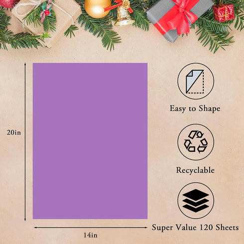 GITMIWS 120 Sheets Purple Tissue Paper for Gift Bags, 20''x14'' Holiday Gift Tissue Paper Bulk for Packaging, Gift Wrapping Tissue Paper for Craft...
