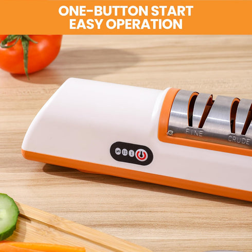 Knife Sharpener Professional 2-Stage Electric Knife Sharpener, Black, Knife Sharpener for a wide range of kitchen knives with quick sharpening and...