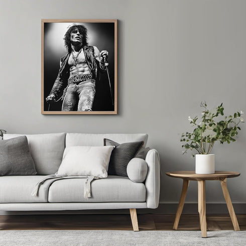 Posterizer 1 pcs-retro rock and roll muscian-black and white photo 3-Photography Art-Retro Art-Decorations for Bedroom, Office, Living Room - unfr...