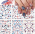 6Sheets Independence Day Nail Art Stickers 4th of July Nail Decals 3D Self Adhesive Nails Art Supplies Classics American Flag Eagle Heart Design S...