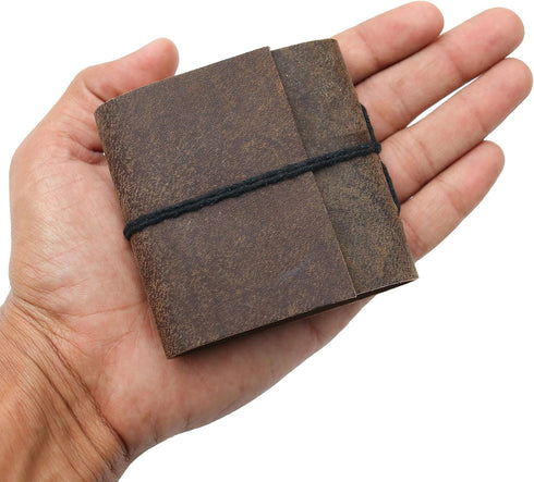 TUZECH Handmade Leather Bound Book of Shadows Mini Scrapbook Notebook Blank Unlined Small Hocus Pocus Pocket Diary For Office Artist Personal Note...