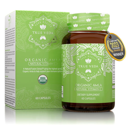 Organic Amla Capsules – Vitamin C | USDA Organic Certified | Whole Food Plant Based Vitamin C | Amalaki Supplement | Derived from Amla Fruit | Ind...