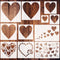 11 Pieces Heart Stencil, Reusable Heart Stencil Template Plastic Stencils for Painting on Wood Wall Home Decor DIY Crafts...