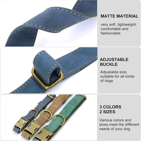 PET ARTIST Leather Dog Collar with Metal Buckle,Heavy Duty Dog Collar Adjustable for Small Medium Large Dogs Cats Pets...
