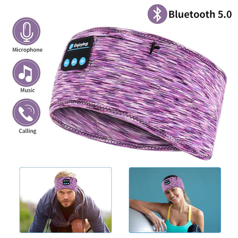 Sleep Headphones, wireless Headband with Zip Pocket Wireless Music Sport Headbands with Ultra-Thin HD Stereo Speakers for Side Sleepers, Meditatio...
