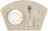 SHACOS Small Round Table Placemats Wedge Placemat Set of 4 Non Slip Heat Resistant Woven Vinyl Table Mats Wipe Clean Indoor Outdoor (4, Beige Yell...