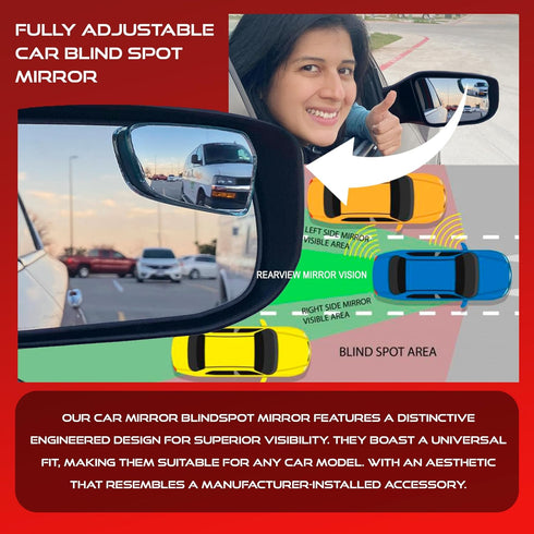 Utopicar Convex Blind Spot Mirrors 2 Pack - OEM Car Side Mirror Blindspot Eliminator Automotive Exterior Accessories - Adjustable Blind Spot Mirro...