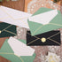 50 pcs Sage Green Business Envelope with V-Flap, Gold Border & Golden Sticker, 10 Self Adhesive Envelopes for Office, Checks, Letter Mailing, Invo...