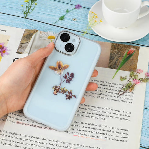 240 Pcs Plants Flowers Stickers, Botanical Stickers Set, Transparent Flower Stickers, Clear Pressed Wildflower Stickers Vintage Floral Botanical J...