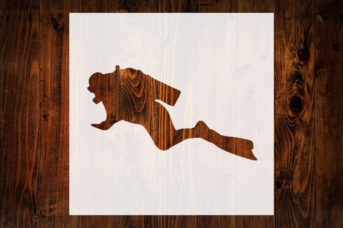 Scuba Diver Stencil, 4" Beautiful Design, Reusable Stencil for Painting Crafts and Decor for Walls, Fabric & Furniture, Recyclable DIY Tool...