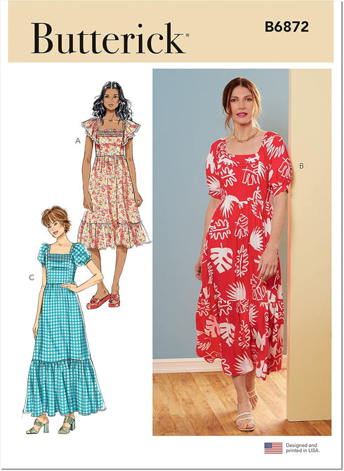 Butterick Misses' High Waisted Dress Sewing Pattern Kit, Design Code B6872, Sizes 8-10-12-14-16...