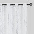 FMFUNCTEX Linen Semi Sheer Curtains for Living Room & Bedroom, Silver Metallic Print White Tree Panel, Light Filtering 84" Long Grommet Top 2 Pane...