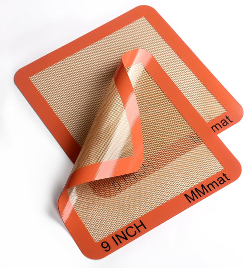 Silicone Baking Mats Set of 2 Square Non-Stick Reusable Air Fryer Linner - Best German Silicone - 9 inch...