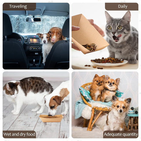 Disposable Pet Bowls, 50 Pcs, Portable, Lightweight, Suitable for Cats and Dogs, Easy to Carry and Store...