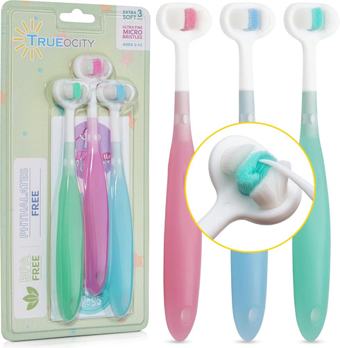 Extra Soft Toddler Toothbrush with 10,000 Bristles, Toddler toothbrushes 1-2 Toothhugger High Efficient 3 Sides Baby Toothbrush, Infant Toothbrush...