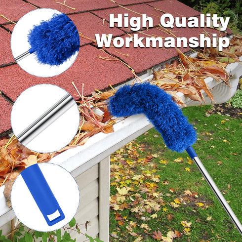 Gutter Cleaning Tools Roofing Tool Guard Cleaner Tool with Telescopic Extendable Telescopic Pole 8.2ft, Easy Remove Leaves and Debris from The Gro...