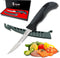 Meat and Fish Fillet Knife - Curved salty water resistant german 5 inch steel blade with sheath, sharpener and gift box, ideal for filleting and d...
