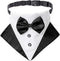 ADOGGYGO Formal Dog Tuxedo Wedding Dog Bandana Collar Dog Collar with Bow Tie Adjustable Dog Bowtie Collar Bandana for Small Medium Large Dog Pet ...