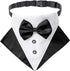 ADOGGYGO Formal Dog Tuxedo Wedding Dog Bandana Collar Dog Collar with Bow Tie Adjustable Dog Bowtie Collar Bandana for Small Medium Large Dog Pet ...