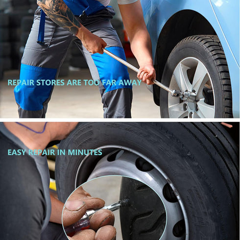 40 PCS Tire Plug Kit, Fast and Easy Vacuum Tire Repair Rubber Nail with Screwdriver for Car Motorcycle ATV Tires Puncture Repair (20 S+20 L+ Screw...
