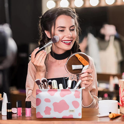 WLLWOO WLLWOO 2pcs Travel Make Up Bags-Cosmetic Bag Nylon Waterproof Large Wide Zipper Coin Purse Travel Toiletry Small Makeup Pouch For Women...