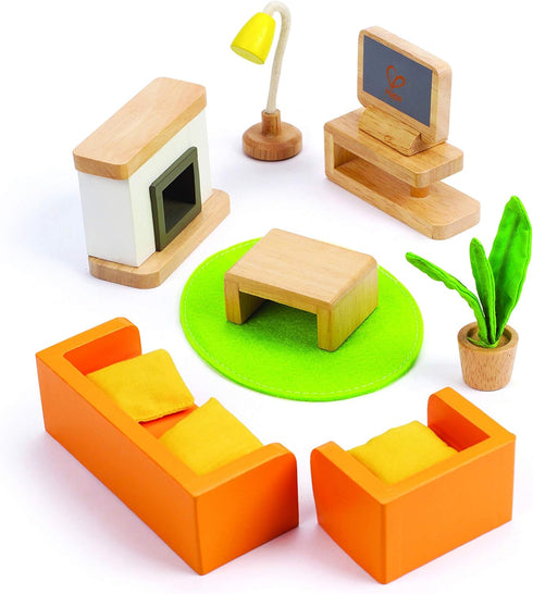 Hape Wooden Doll House Furniture Media Room Set...
