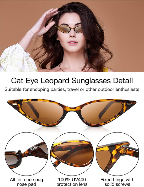 Frienda Vintage Cat Eye Leopard Sunglasses Retro Cat Eye Sunglasses for Women Men Classic Retro Designer Style Leopard (Brown) (Brown)...