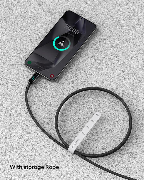 WOTOBEUS USB C to USB C Cable, 5A PD 100W E-Marker with LED Display, QC5/PPS45W, Soft & Braided, Super Fast Charging for iPhone 15 Pro Max iPad Ma...