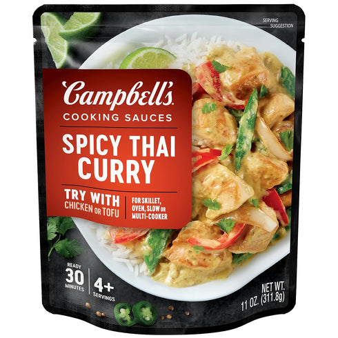 Campbell's Cooking Sauces, Spicy Thai Curry, 11 Oz Pouch...