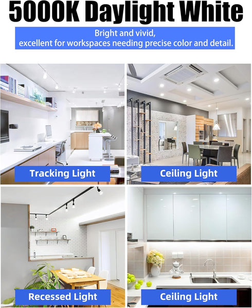 GU10 LED Bulb, Non-dimmable 4W (50W Equivalent) 100 Degree Flood Beam 5000K Daylight White, Halogen Replacement for Kitchen, Range Hood, Living Ro...