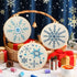 Yuxung 5 Set Christmas Embroidery Starter Kit with Snowflake Pattern, Winter Embroidery Kits for Beginners, Full Range of Winter Cross Kits, Embro...