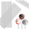 Zopeal 200 Pieces Acrylic Lollipop Sticks Cake Pops Candy Treat Sticks for Wedding Halloween Christmas Candy Cake Pops Toppers Chocolate Cookie De...