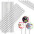 Zopeal 200 Pieces Acrylic Lollipop Sticks Cake Pops Candy Treat Sticks for Wedding Halloween Christmas Candy Cake Pops Toppers Chocolate Cookie De...