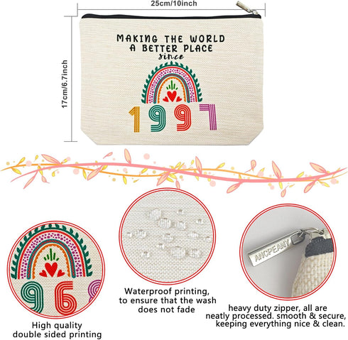 27th Birthday Gifts for Her Makeup Bags, 27th Birthday Decorations for Women, 1997 Anniversary 27 Year Old Gift Ideas for Wife, Sister, Best Frien...