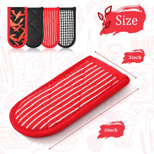 Geiserailie 8 Pieces Pan Handle Sleeve Heat Resistant Pot Sleeve Grip Non-Slip Skillet Pot Holder Machine Washable Cast Iron Handle Cover Cotton A...