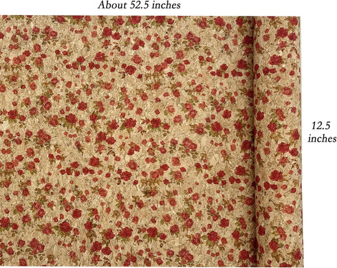 Cork Fabric by The Yard,Cork Fabric for Sewing with Plum Blossom Surface,12 * 52 Inch Larger Size for Handcrafts,Cutting DIY Projects...