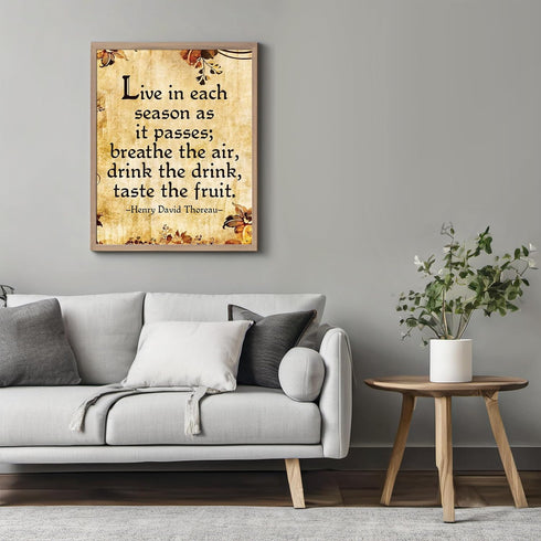 Posterizer 1 pcs-Henry David Thoreau-Live In Each Season As It Passes- Philosophy-Quotes-Gift for Teachers-School and classroom art- unframed wall...