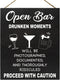 JennyGems Open Bar Hanging Wood Sign | Drunken Moments Will Be Photographed Documented and Thoroughly | Funny Wedding Reception Decor Sign | Birth...