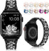 LELONG Compatible with Apple Watch Band 38mm 40mm 41mm Series 9 Series 8 7 6 5 4 3 2 1 SE Ultra, Bling Replacement Bracelet iWatch Band, Diamond R...