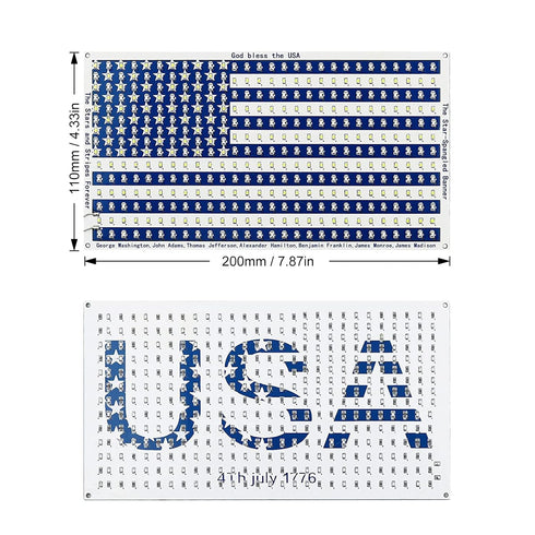 SMD Soldering Practice Kit,Solder Skill Training Learning Project SMT Components DIY American Flag 19X10cm (02DGQ01)...